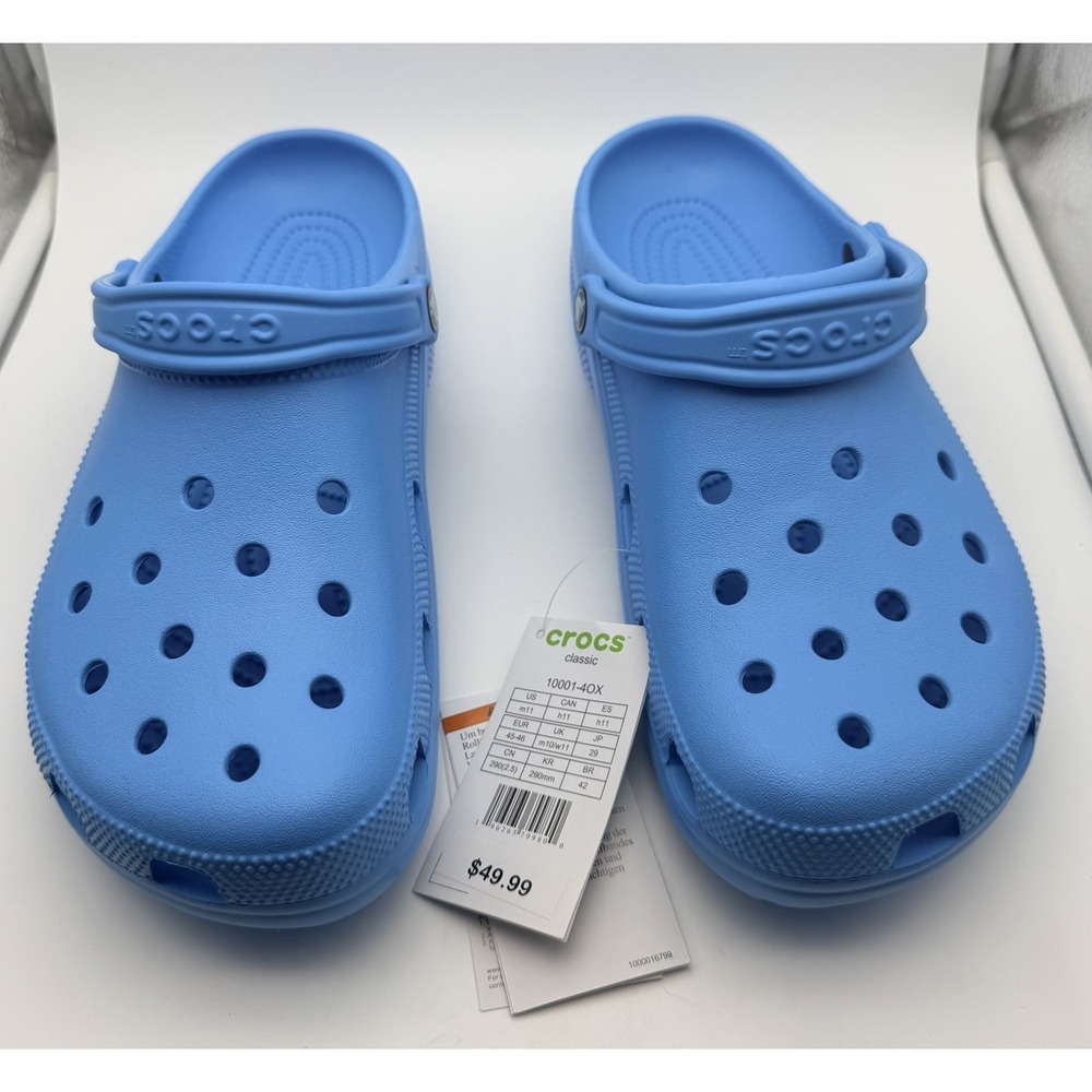 Crocs Mens Classic Clogs Venetian Blue Slip On Shoes 10001-4OX Size 11M 12W